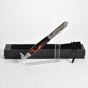 Hand Crafted Firefighter Push and Lock Ball Point Pen in Antique Pewter